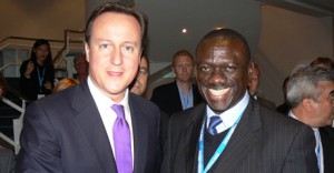 IPC candiate Dr. Kizza Besigye and UK Prime Minister David Cameron
