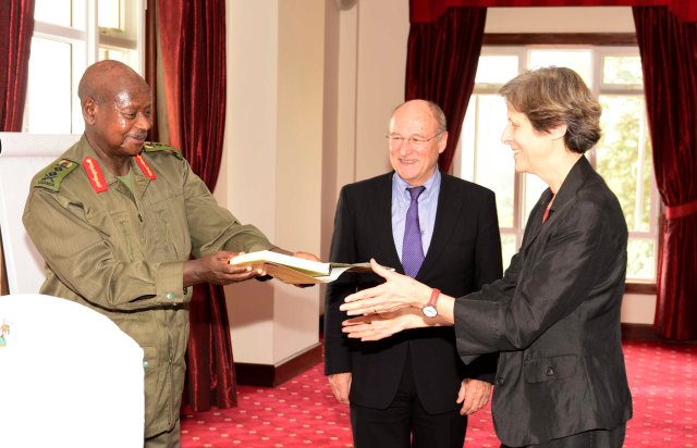 Museveni meets old friend, Dr. Pierre Perrin