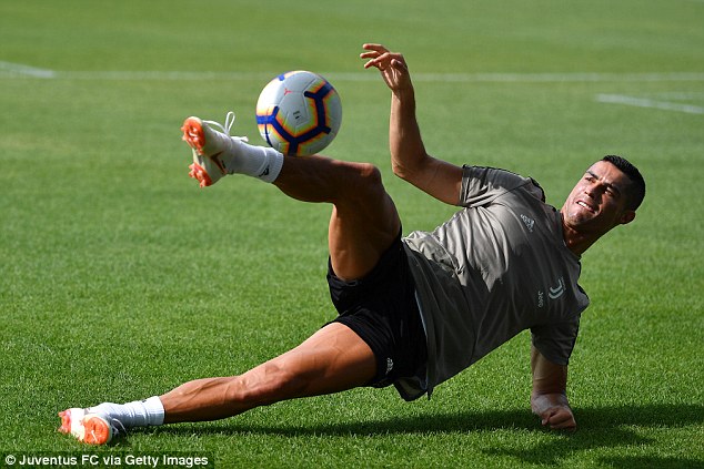 The 33-year-old was pictured at the club's Turin training base as he continued to build up his fitness following the World Cup.
