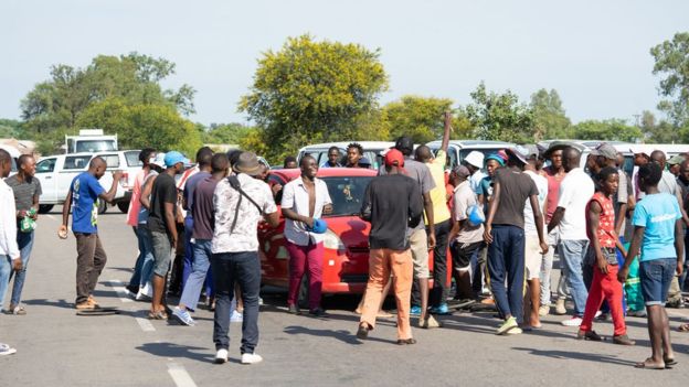 Protestors in Bulawayo